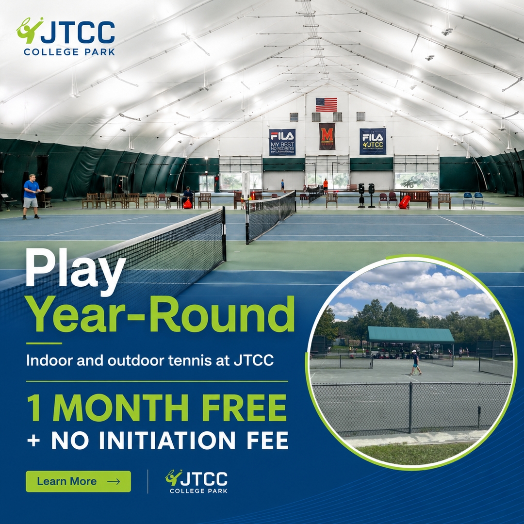 JTCC membership ad: Play year-round, indoor and outdoor tennis